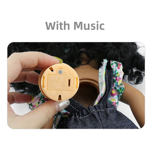 All'ingrosso 14 pollici bambola di musica personalizzata bambola nera stile africano americano testa, ragazza nera Reborn Baby Doll - Product Image 5