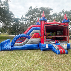 Castillo inflable comercial para niños, con tobogán, para fiestas al aire libre, se puede usar en seco o mojado. - Product Image 6