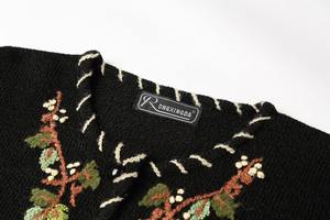 Maglioni Vintage neri lavorati a maglia girocollo lavorata a mano maglione corto <span class=keywords><strong>oversize</strong></span> <span class=keywords><strong>Cardigan</strong></span> lavorato a maglia Jacquard da donna - Product Image 3