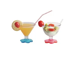 Op Maat Gemaakte Logo Kleur 180Ml Food Grade Acryl Wijnglas Plastic Martini Cup Korte Steel Mini Martini Glazen Beker