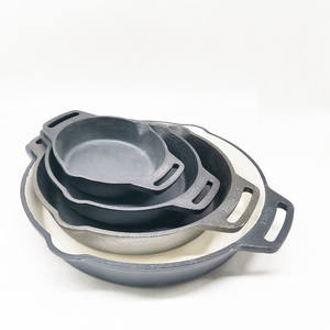 35cm Round Pre <strong>Seasoned</strong> Cast Iron <strong>Paella</strong> Serving <strong>Pan</strong> Skillet Frying <strong>Pan</strong> With Large Loop Handles - Product Image 6