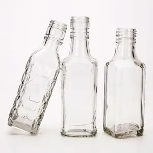 VISTA Wholesale Customized Small Liquor Vodka Gin Whiskey Tequila Glass Bottle 100ml 180ml with Plastic caps