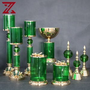 Design créatif de luxe <span class=keywords><strong>intérieur</strong></span> bureau verre artisanat vert ornements pot de bonbons <span class=keywords><strong>décoration</strong></span> de la <span class=keywords><strong>maison</strong></span> - Product Image 2