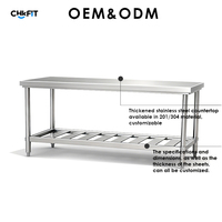 Table de travail multifonctionnelle CFT Cinsamlex en acier inoxydable résistant à la corrosion pour cuisines commerciales et domestiques, garantie 1 an