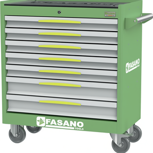 FASANO <b>Tools</b> Rolling <b>Tool</b> <b>Cabinet</b> 7 Drawer Green <b>Metal</b> Workshop Storage Cart for Auto Repair - Product Image 2