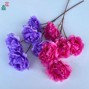 Fleurs artificielles en soie pivoine Dream Poem, 5 têtes, faites à la main, pour décoration de mariage - Product Image 3