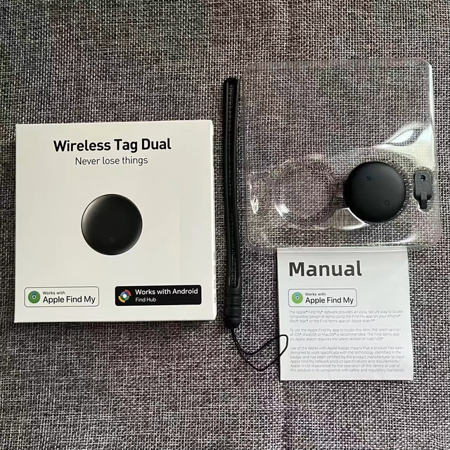 Dual System Smart Pet Tracker for Android Apple Find My/Google Find Hub Waterproof Bluetooth Locator 1 Year Battery