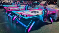 Machine de jeu d'arcade de table de hockey sur air en fer RVB à jetons avec action à 2 joueurs pour les enfants