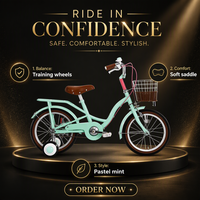 Bicicleta para Niñas, Cuadro de Acero al Carbono, 20 Pulgadas, con Sistema de Una Velocidad