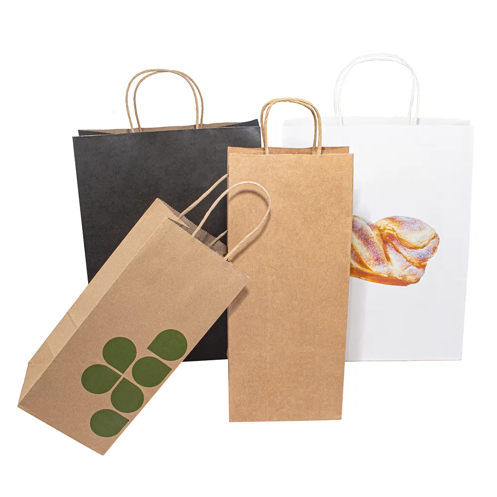 customized Kraft Food Paper Shopping Bag Thank You Gift Paper Bags for Small Business with Logo printed
