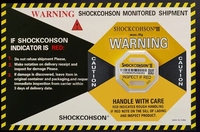 Autocollant indicateur de choc de marque chinoise ShockWatcher, en papier adhésif, forme octogonale, 25G, différentes sensibilités, fragile