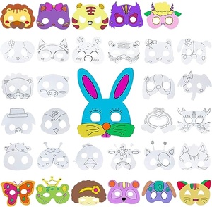 Máscaras de <span class=keywords><strong>animales</strong></span> para niños Máscara de Mardi Gras en blanco Máscaras de fiesta para Safari Jungle Animal Tema Fiesta de cumpleaños Cosplay Vestido de Halloween - Product Image 3