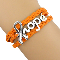 Cancer combattant guerrier survivant espoir foi amour rouge rose orange violet vert gris jaune bleu noir ruban bracelet de sensibilisation