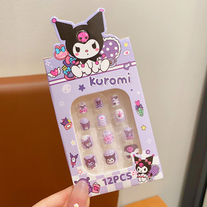 Juego de 12 <span class=keywords><strong>Uñas</strong></span> <span class=keywords><strong>Postizas</strong></span> Infantiles con Diseño de Anime, Reutilizables, con Pegamento y Adhesivos, para Fiestas - Product Image 4