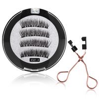 4 pièces de haute qualité magnétique 3D Dense magnétique sans adhésif faux cils DIY Volume Cluster Kit d'extension de cils individuels