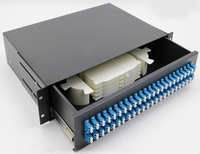 Kotak Terminal Serat Optik 24 Port Tipe Geser Panel Patch Konektor SC FC FTTH Tray Kabel Optik Premium Pabrik Zhejiang