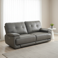 Sofá Reclinable Zero Wall 3+2+1 de Cuero Genuino para Sala de Estar