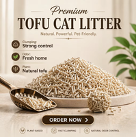 OEM Pasir Kucing Tofu Rendah Debu yang Dapat Dibuang di Toilet, Cepat Menggumpal, Menghilangkan Bau, Berbahan Dasar Tumbuhan Alami untuk Rumah Tangga dengan Banyak Kucing