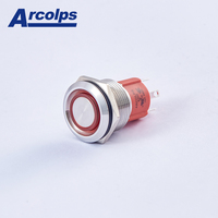   Interrupteur à bouton métallique certifié 19 mm, robuste, avec résistance diélectrique et indice de protection IP66 pour les panneaux électriques de sécurité dans l'industrie