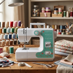 Machine à coudre compacte FHSM-618 pour jeans et tissus, facile à utiliser, multifonctionnelle - Product Image 1