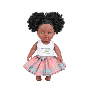 2023 mainan anak-anak grosir boneka hitam mode Afrika silikon kustom untuk anak perempuan penjualan laris baru