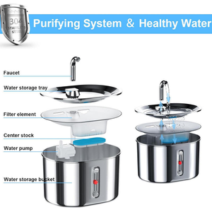 Fontaine à eau automatique pour chat en acier inoxydable avec filtre, grande capacité, distributeur d'eau pour <span class=keywords><strong>chiens</strong></span> et chats - Product Image 4