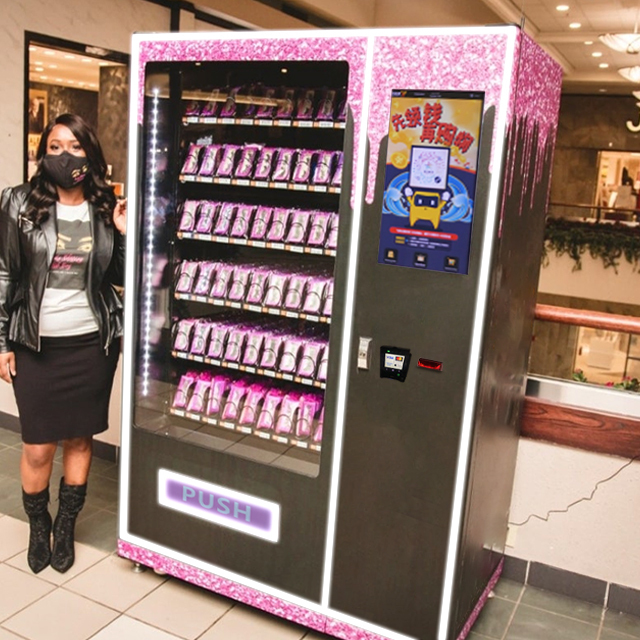 Custom Touch Screen Credit Card Vending Machine Kiosk Beauty Vending Machine House Hair Eyelash Wig Cosmetics Vending Machine