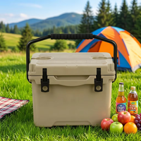 Nevera Portátil Aislada de 15L, Moderna, Rotomoldeada, de Material PE Térmico, Reutilizable, Resistente al Agua, para Alimentos, Pesca y Camping