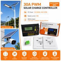 Contrôleur de charge solaire PWM mini 2026 10A 20A 12V/24V, contrôleur d'éclairage automatique pour camping-car portable, camping et alimentation extérieure