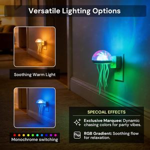 Projecteur LOHAS Veilleuses style méduse <span class=keywords><strong>avec</strong></span> capteur 180 °   Lampe de nuit RGB rotative dynamique pour <span class=keywords><strong>chambre</strong></span> à coucher, pour adultes, adolescents et filles - Product Image 4