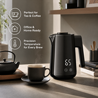 Bouilloire électrique sans fil numérique intelligente, maintien au chaud, réglages multi-températures, écran tactile, acier inoxydable, capacité 1,7 L, usage domestique