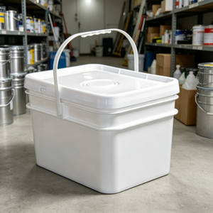 20 Liter Rectangular Plastic <b>Paint</b> Bucket With Plastic Handle Empty Square Plastic Pail For Coating Raw Material Storage - Product Image 6