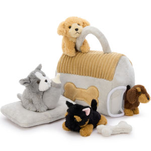 中国のおもちゃメーカー高品質居心地の良い犬の家と愛らしい子犬ぬいぐるみセットベビーシャワー就寝時のコンパニオンギフト - Product Image 1