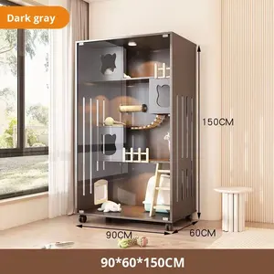 Modern ekstra büyük lüks masif ağaç kedi evi açık Pet Villa ile ücretsiz uzay kedi kafesi sürdürülebilir tasarım hayvan desen - Product Image 2