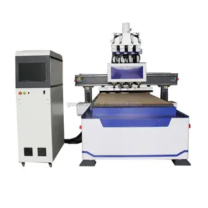 อัตโนมัติเครื่องมือเปลี่ยน precio 4 หัว 3D CNC Router สำหรับไม้