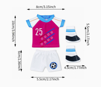 Ensemble de tenue de footballeur pour poupée elfe de Noël de 30 cm, comprenant maillot, short, chaussettes et trophée, accessoires pour poupée elfe