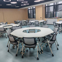 Cadre en métal Mobilier Scolaire Bureau D'étude Table avec Des Chaises de Style En Gros Bonne Qualité Offre Spéciale Usine Directement