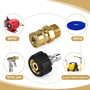 Adaptateur pour nettoyeur haute pression Stm, 1/4 pouce M22-14, kit de connexion rapide en laiton pour pistolet à eau - Product Image 2