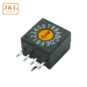 Vendite calde 16 posizioni ad angolo retto passo 5.08mm 4 + 1 Pin SMD Encoder rotativo DIP Switch