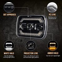 Projecteur Led carré 4 fonctions 80W 6500K, 7x6, 5x7, phare Led avec Halo blanc et ambre