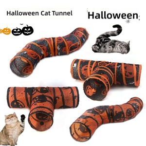 Tunnel pliable pour chat sur le thème d'Halloween, <span class=keywords><strong>tube</strong></span> de jeu pliable en forme de S pour animaux de compagnie, idéal pour les fêtes de Noël des chatons - Product Image 1