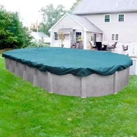 Couverture de piscine d'hiver robuste, résistante au gel et à la neige, en bâche PE, système de serrage, service de découpe, convient aux piscines rondes de 18 pieds/20x40 pieds