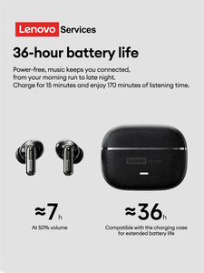 Auricolari <span class=keywords><strong>wireless</strong></span> Lenovo LE208 Tws, impermeabili, <span class=keywords><strong>Bluetooth</strong></span> 6.0, per sport e gaming, con cancellazione del rumore, bassi potenti e batteria a lunga durata - Product Image 3