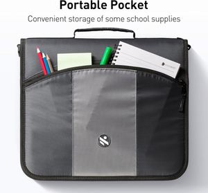 Classeur portable multi-poches Case-it Factory avec fermeture éclair, capacité de 600 feuilles, organiseur scolaire multi-poches - Product Image 2