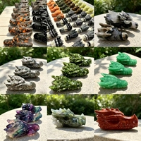 Venta al por mayor a granel de cristal natural mixto, mosaico de cabeza de dragón, múltiples gemas, estatuas de calaveras de animales talladas a mano, especímenes minerales