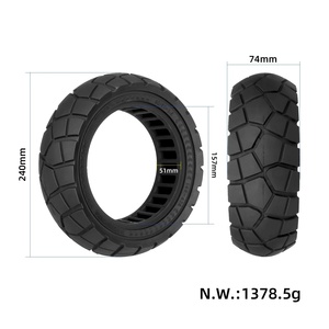 Pneu plein creux Ulip 80/50-6.5 de 10 pouces, pneu en caoutchouc non gonflable pour remplacement de trottinette électrique ou de vélo - Product Image 2