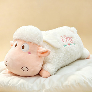 Peluche a forma di pecora <span class=keywords><strong>angelo</strong></span>, morbido cuscino in poliestere e cotone PP, extra morbido per le notti insonni, regalo di compleanno - Product Image 1