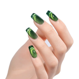 Usine En Gros Cat Eye Acrylique Gel Polonais Poudre Vert Effet Miroir Résine Ongles Pigmentation Magnétique Mica Poudre Chat - Product Image 3