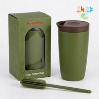 Mug de voyage isotherme en acier inoxydable 304 de qualité alimentaire, personnalisé, 350 ml, avec couvercle anti-fuite, pour le camping, le bureau et les repas.