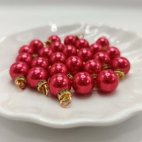 Brillant Brillant Strass Pendentif En Vrac Perle Diy Décoration De Noël Rouge Vert Bleu Perle Cerceau Anneau Charmes À La Main Artisanat ABS Perle